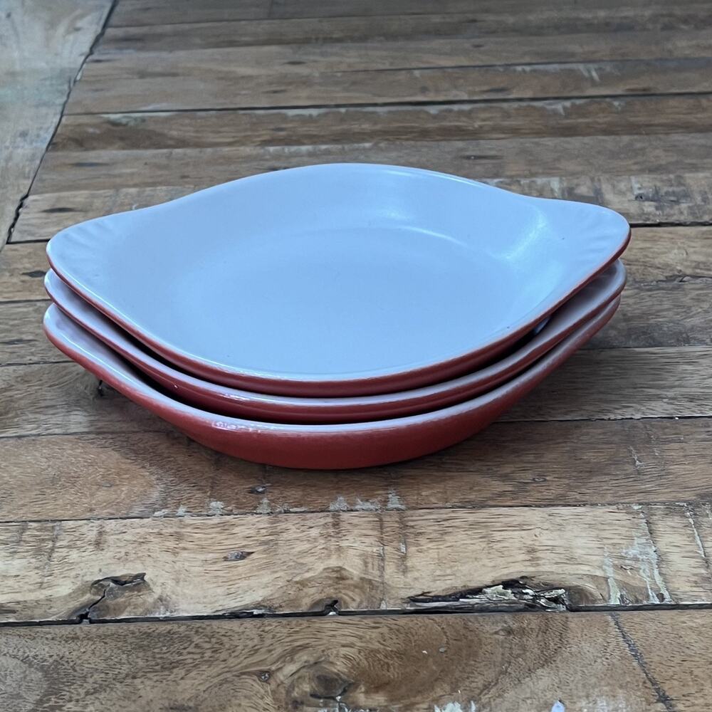 HF COORS Ceramic Dinnerware Restaurant Ware Red White Baking Au Gratin Dish